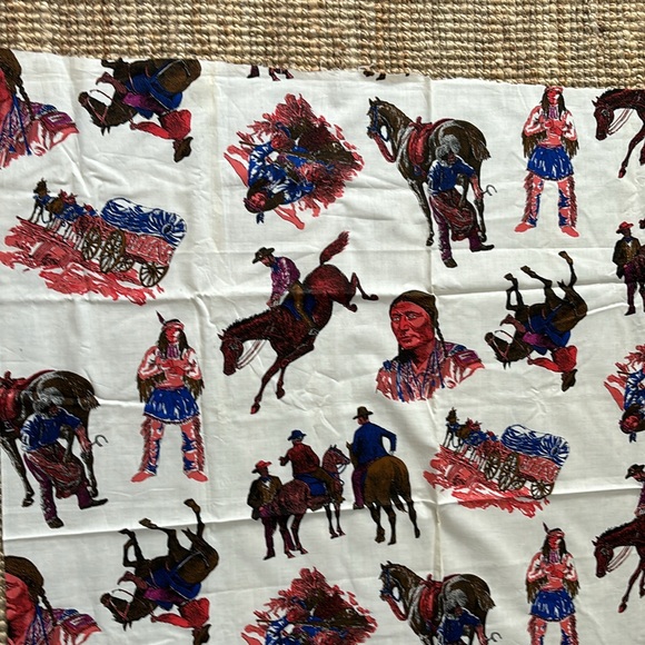 Vintage cowboys and Native Americans fabric - Picture 7 of 7
